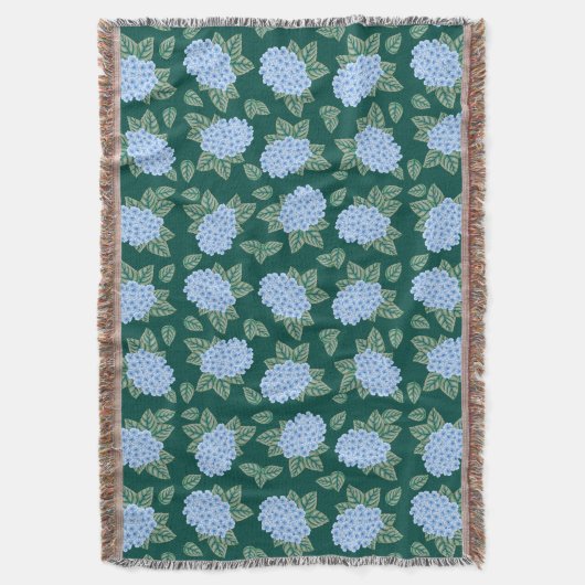 Blue Hydrangeas Custom Throw Blanket Decke (Vorderseite Vertikal)