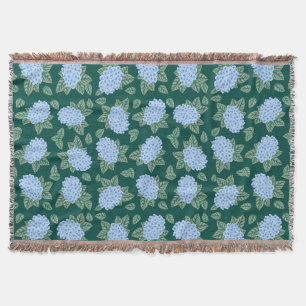 Blue Hydrangeas Custom Throw Blanket Decke