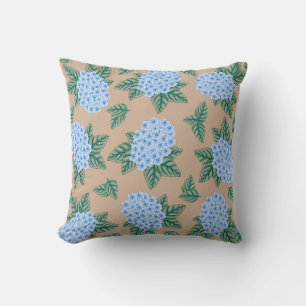 Blue Hydrangeas Custom Throw Pillow Kissen