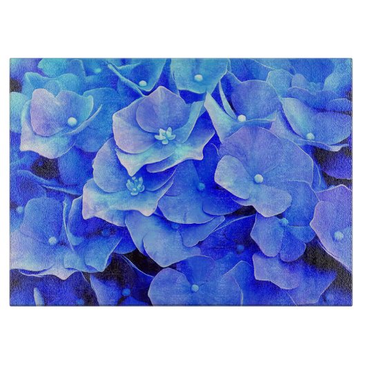 Blue Hydrangeas Cutting Board Schneidebrett (Vorderseite)