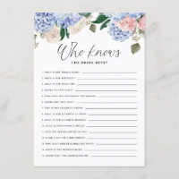 Blue Hydrangeas, die die beste Spielkarte der Brid