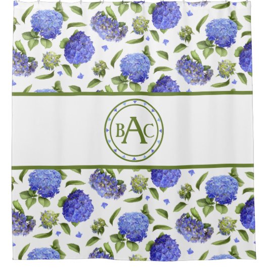 Blue Hydrangeas Duschvorhang (Vorderseite)