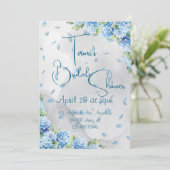 Blue Hydrangeas Einladung (Stehend Vorderseite)