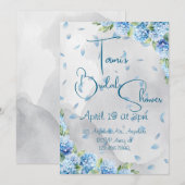 Blue Hydrangeas Einladung (Vorne/Hinten)