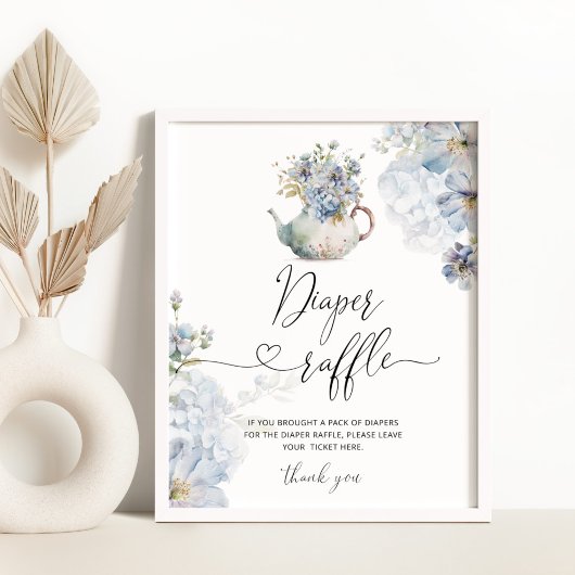 Blue Hydrangeas elegantes Gewinnspiel Poster