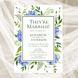 Blue Hydrangeas Empfang Einladung