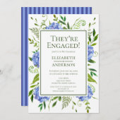 Blue Hydrangeas Engagement Party Einladung (Vorne/Hinten)