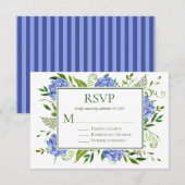 Blue Hydrangeas Engagement Party RSVP Karte (Vorne/Hinten)
