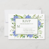 Blue Hydrangeas Engagement Party RSVP Karte (Vorderseite)