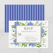 Blue Hydrangeas Engagement Party RSVP Karte (Vorne/Hinten)