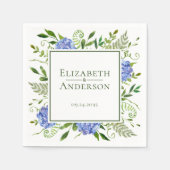 Blue Hydrangeas Engagement Party Serviette (Vorderseite)