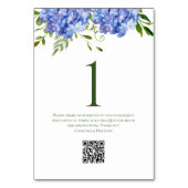 Blue Hydrangeas Engagement Party Tischnummer (Rückseite)