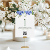 Blue Hydrangeas Engagement Party Tischnummer