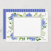 Blue Hydrangeas Flat Danke Karte (Vorne/Hinten)