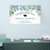 Blue Hydrangeas Floral Abschluss Class 2024 Banner (Messeveranstaltung)