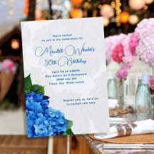 Blue Hydrangeas Floral Birthday
