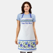Blue Hydrangeas Floral Botanical Personalisiert Schürze (Getragen)