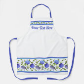 Blue Hydrangeas Floral Botanical Personalisiert Schürze (Vorderseite)