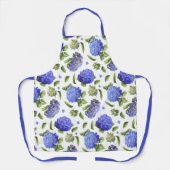 Blue Hydrangeas Floral Botanical Schürze (Vorderseite)