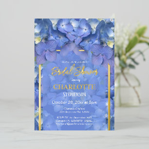 Blue Hydrangeas Floral Brautparty Folieneinladung