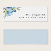 Blue Hydrangeas Floral Bridal Registrierungskarte (Vorne & Hinten)