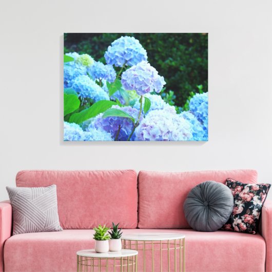 Blue Hydrangeas Floral Canvas Drucke Custom (Insitu (Wohnzimmer))