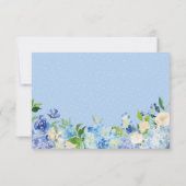 Blue Hydrangeas Floral Chic Hochzeit RSVP Karte (Rückseite)