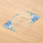 Blue Hydrangeas Floral Elegant Wedding Acryleinladungen (Ablage )