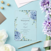 Blue Hydrangeas Floral Elegant Wedding Acryleinladungen (In Situ (Hochzeit))