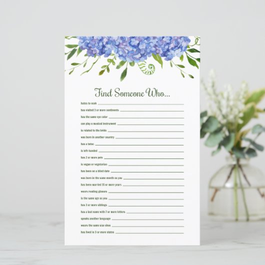 Blue Hydrangeas Floral finden jemanden, der (Stehend Vorderseite)