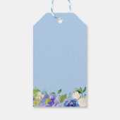 Blue Hydrangeas Floral Gastgeschenk Hochzeit Viele Geschenkanhänger (Rückseite)