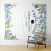 Blue Hydrangeas Floral Grad Foto Grad Hintergrund Wandteppich (Beispiel (Horizontal))