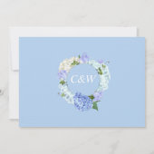 Blue Hydrangeas Floral Green ENGAGEMENT PARTY Einladung (Rückseite)