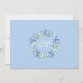 Blue Hydrangeas Floral Greenery Bridesmaids Brunch Einladung (Rückseite)