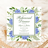 Blue Hydrangeas Floral Probe Abendessen Einladung