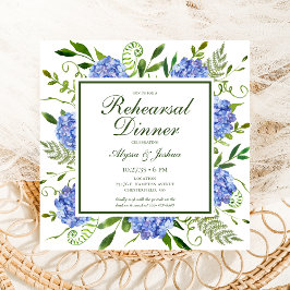 Blue Hydrangeas Floral Probe Abendessen Einladung