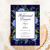 Blue Hydrangeas Floral Probe Abendessen Einladung