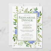 Blue Hydrangeas Floral Probe Abendessen Einladung (Vorderseite)