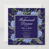 Blue Hydrangeas Floral Probe Abendessen Einladung (Vorderseite)
