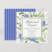 Blue Hydrangeas Floral Probe Abendessen Einladung (Vorne/Hinten)