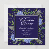 Blue Hydrangeas Floral Probe Abendessen Einladung (Vorderseite)