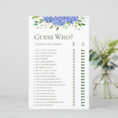 Blue Hydrangeas Floral Watercolor Ratgeber, wer sp (Stehend Vorderseite)