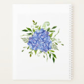 Blue Hydrangeas Floral Watercolor Wedding Planer (Rückseite)