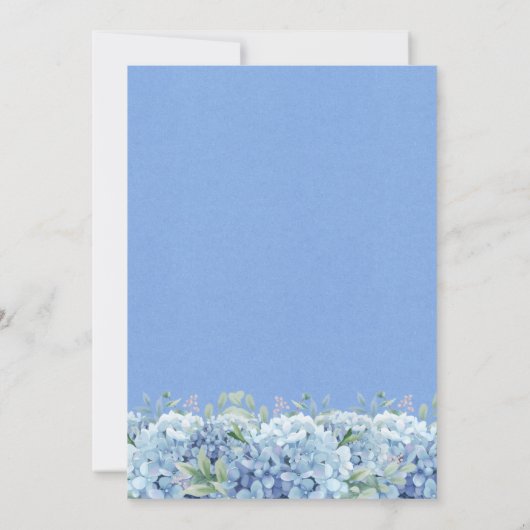 Blue Hydrangeas Floral Wedding Couples Dusche Einladung (Rückseite)