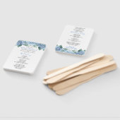 Blue Hydrangeas Floral Wedding Program Hand Fan Fächer (Non-assembled)