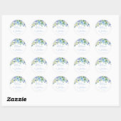 Blue Hydrangeas Floral Wedding Round Sticker (Blatt)