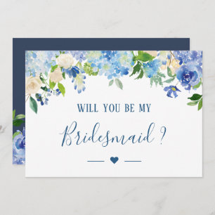 Blue Hydrangeas Floral werden Sie meine Bridesmaid Einladung