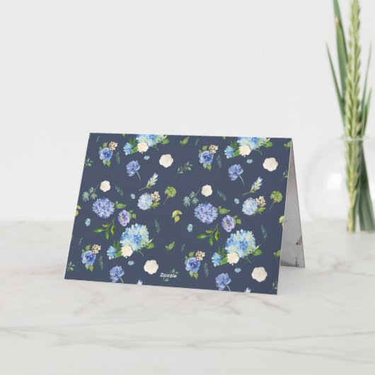 Blue Hydrangeas Floral werden Sie meine Bridesmaid Karte (Rückseite)