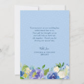 Blue Hydrangeas Floral Wreath Foto Vielen Dank Dankeskarte (Rückseite)