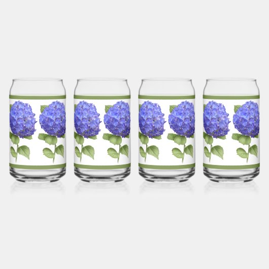 Blue Hydrangeas florale botanische Kunst Dosenglas (Rechts)